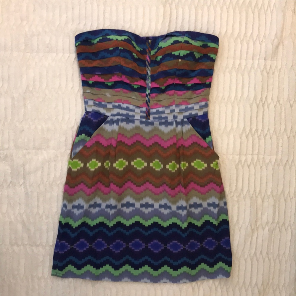 Charlie Jade strapless silk dress NWT